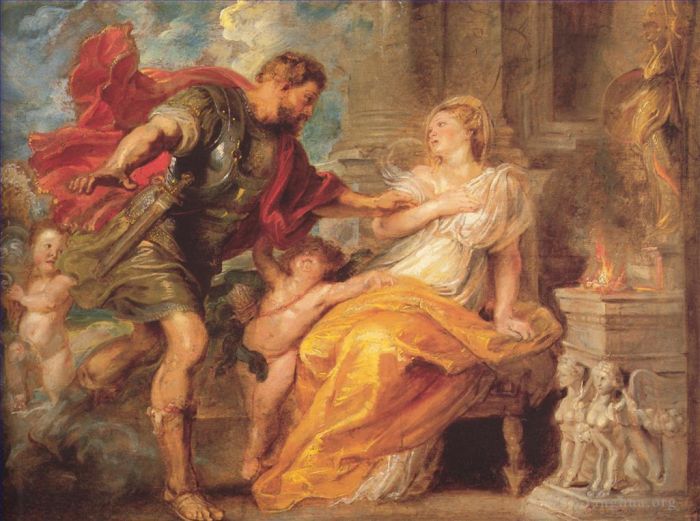 Peter Paul Rubens Oil Painting - Mars and Rhea Silvia