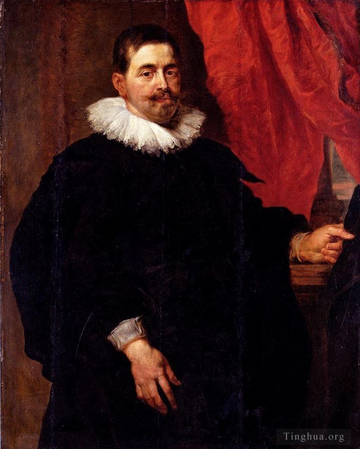 Peter Paul Rubens Oil Painting - Peter Paul Portrait Of A Man Probably Peter Van Hecke