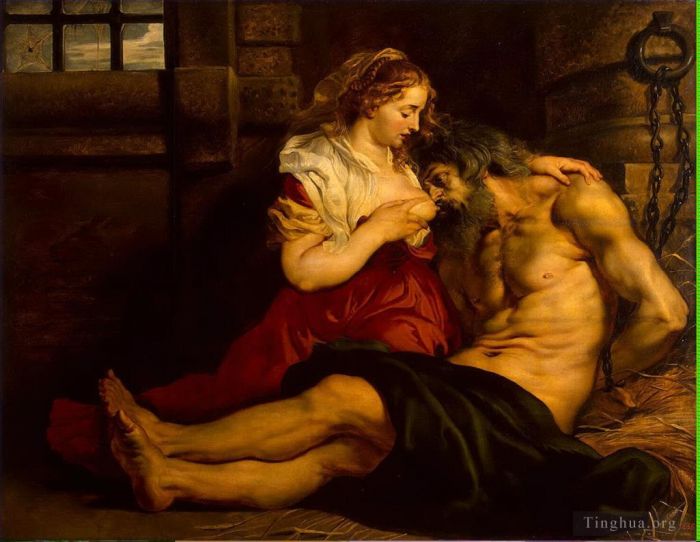 Peter Paul Rubens Oil Painting - Roman Charity (Cimon and Pero)
