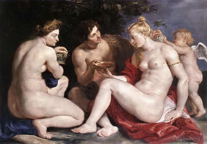 Peter Paul Rubens Oil Painting - Venus Cupid Bacchus and Ceres