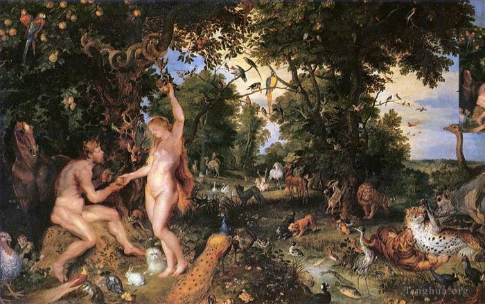 Peter Paul Rubens Oil Painting - Adam and eve big