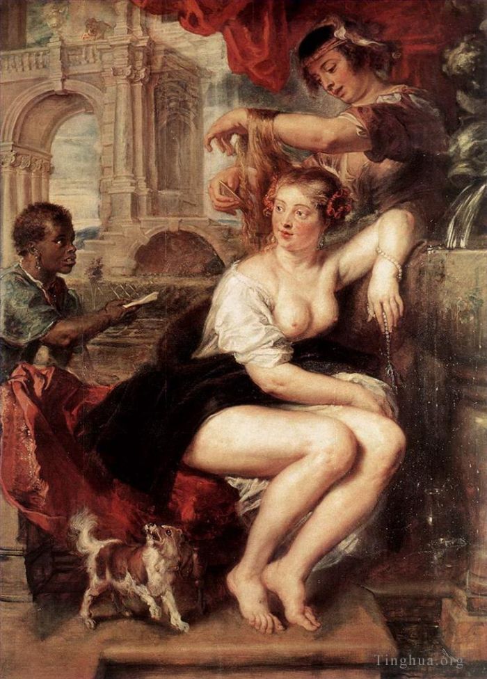 Peter Paul Rubens Oil Painting - Bathsheba at the fountain
