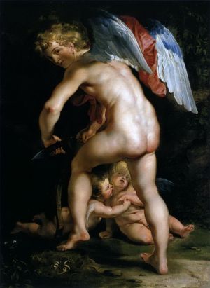 Artist Peter Paul Rubens's Work - Cupid making his bow