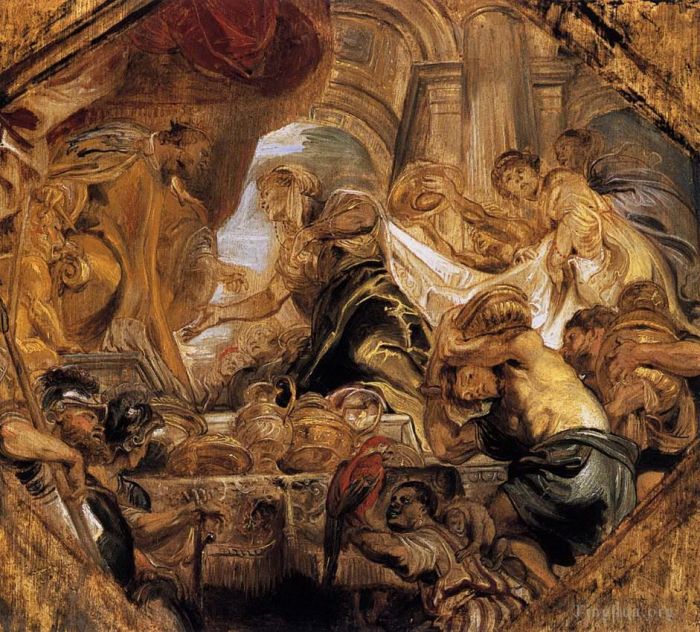 Peter Paul Rubens Oil Painting - King solomon and the queen of sheba