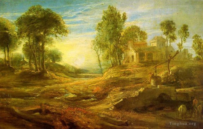 Peter Paul Rubens Oil Painting - Landscape with a watering place