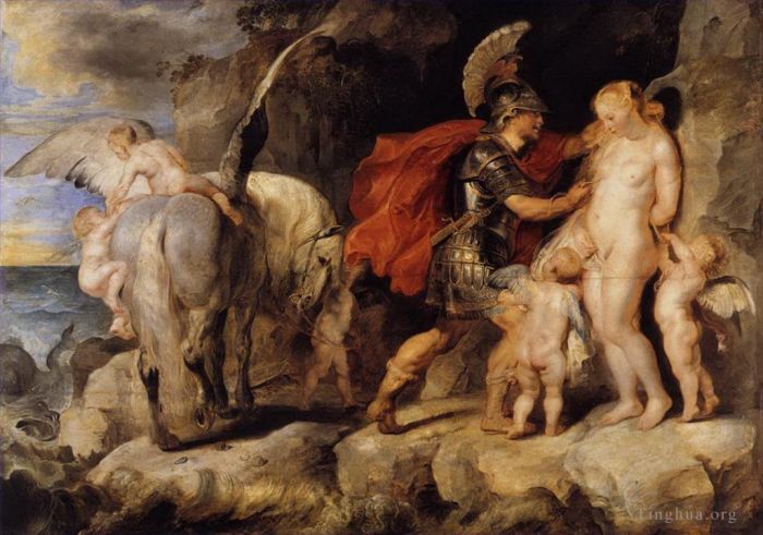 Peter Paul Rubens Oil Painting - Perseus freeing andromeda