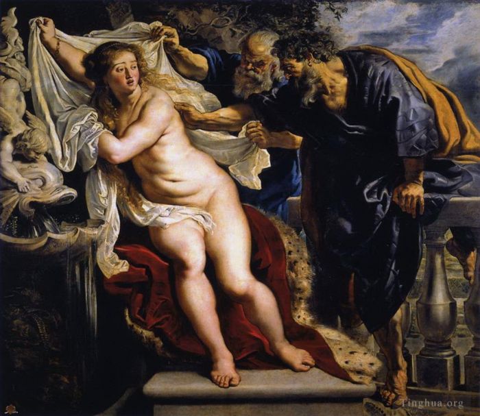 Peter Paul Rubens Oil Painting - Susanna and the elders 1610