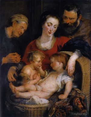 Artist Peter Paul Rubens's Work - The holy family with st elizabeth 1611