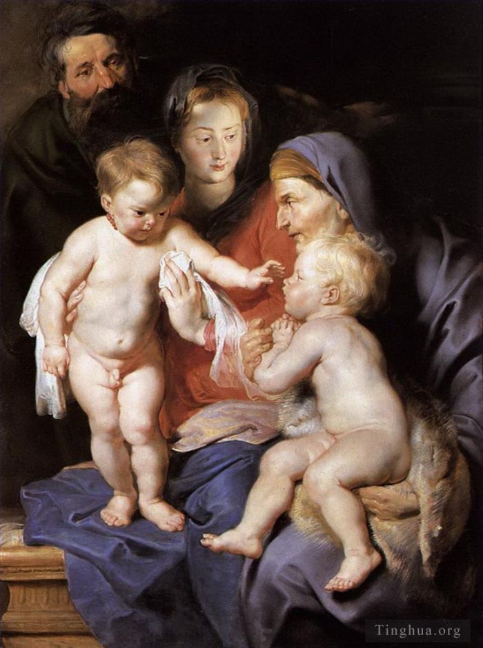 Peter Paul Rubens Oil Painting - The holy family with st elizabeth and the infant st john the baptist
