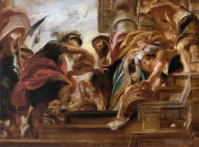 Peter Paul Rubens Oil Painting - The meeting of abraham and melchisedek 1621