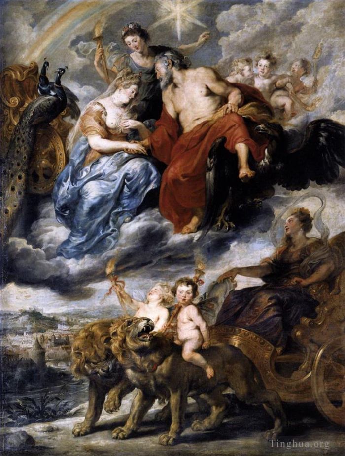 Peter Paul Rubens Oil Painting - The meeting of the king and marie de medici at lyons 9th november 1601625