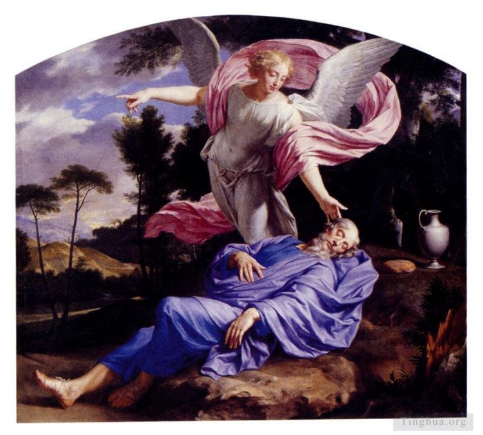 Philippe de Champaigne Oil Painting - Philippe De Elijahs Dream