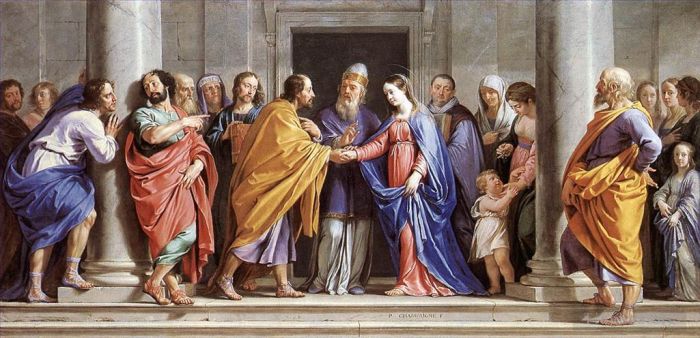 Philippe de Champaigne Oil Painting - The Marriage of the Virgin