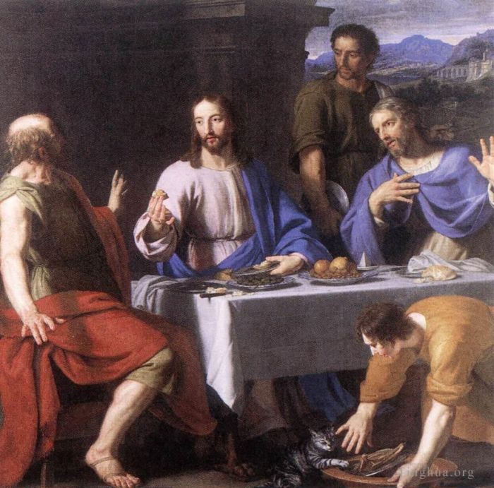 Philippe de Champaigne Oil Painting - The Supper at Emmaus