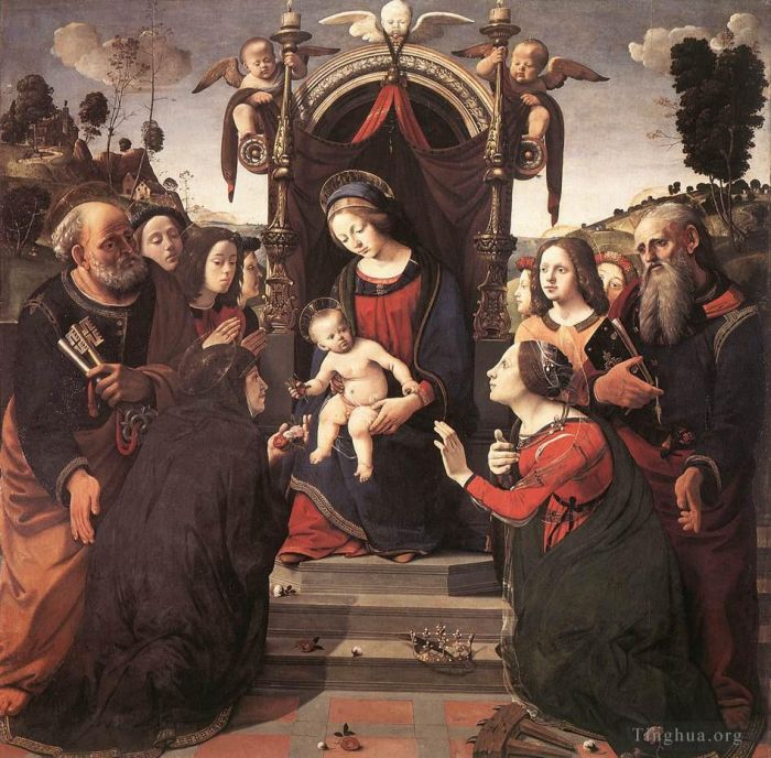 Piero di Cosimo Oil Painting - Mystical Marriage of St Catherine of Alexandria