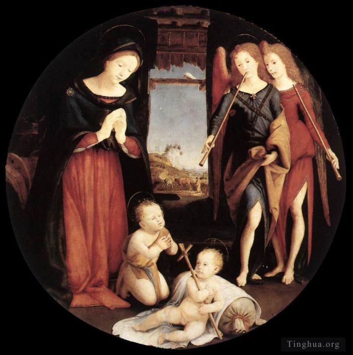 Piero di Cosimo Oil Painting - The Adoration of the Christ Child