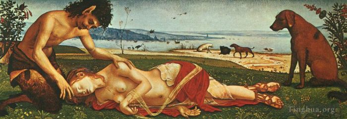 Piero di Cosimo Oil Painting - The Death of Procris 1500
