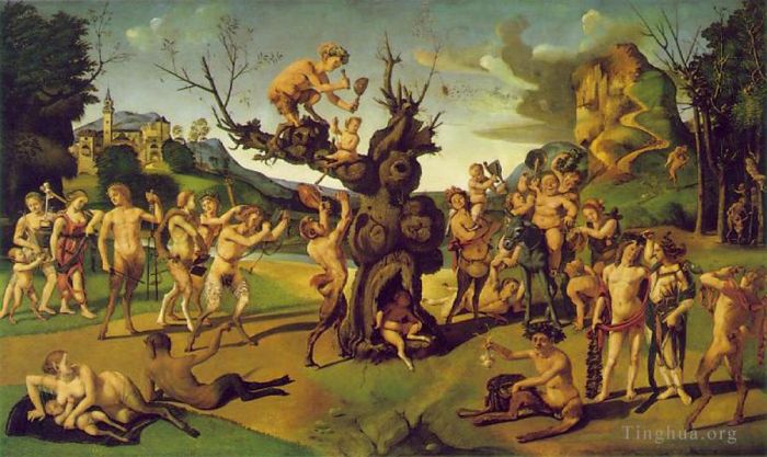 Piero di Cosimo Oil Painting - The Discovery of Honey 1505