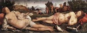 Artist Piero di Cosimo's Work - Venus Mars and Cupid 1490
