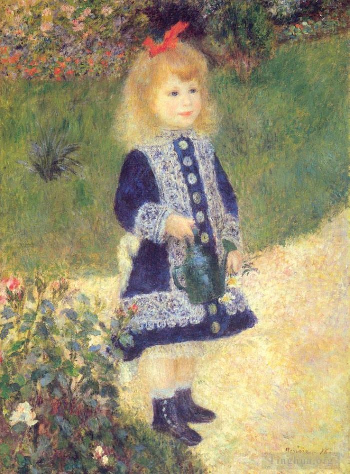 Pierre-Auguste Renoir Oil Painting - A Girl with a Watering Can