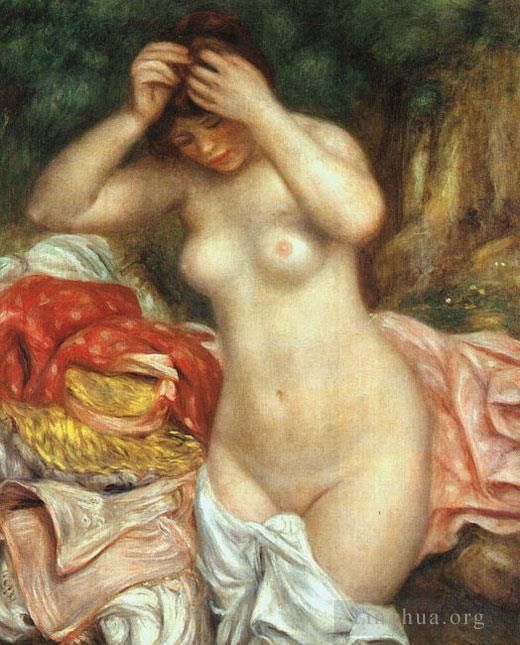 Pierre-Auguste Renoir Oil Painting - Bather Arranging her Hair