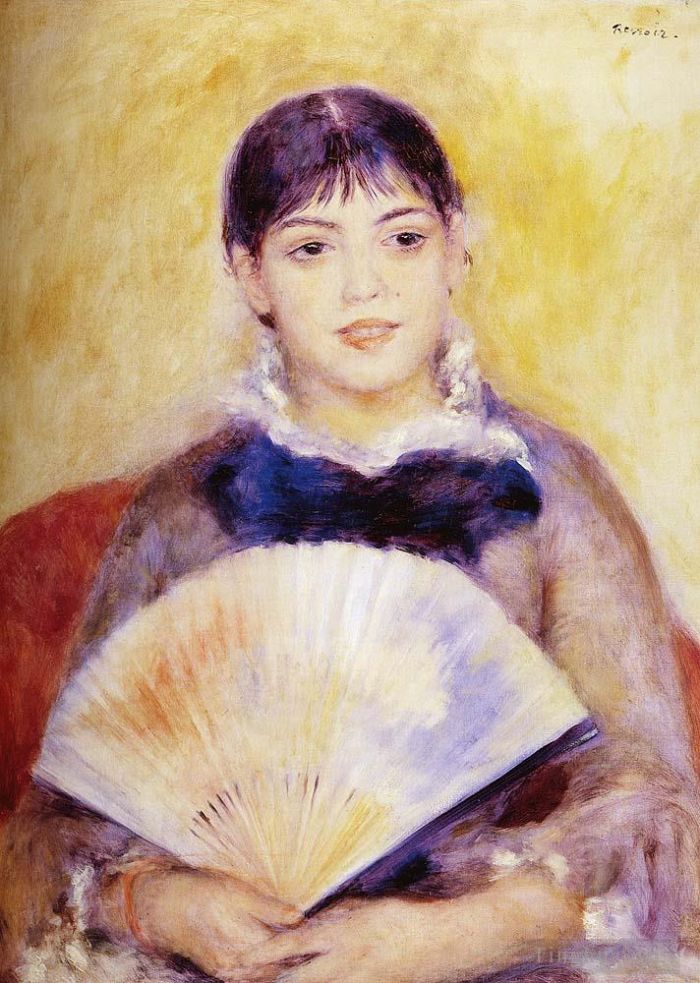 Pierre-Auguste Renoir Oil Painting - Girl With A fan