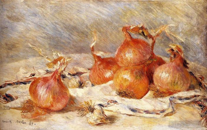 Pierre-Auguste Renoir Oil Painting - Henry Onions still life