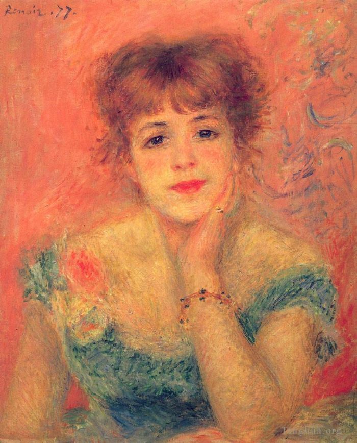 Pierre-Auguste Renoir Oil Painting - Jeanne Samary in a Low Necked Dress