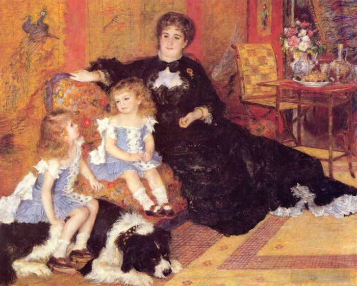 Pierre-Auguste Renoir Oil Painting - Madame Georges Charpentier and her Children