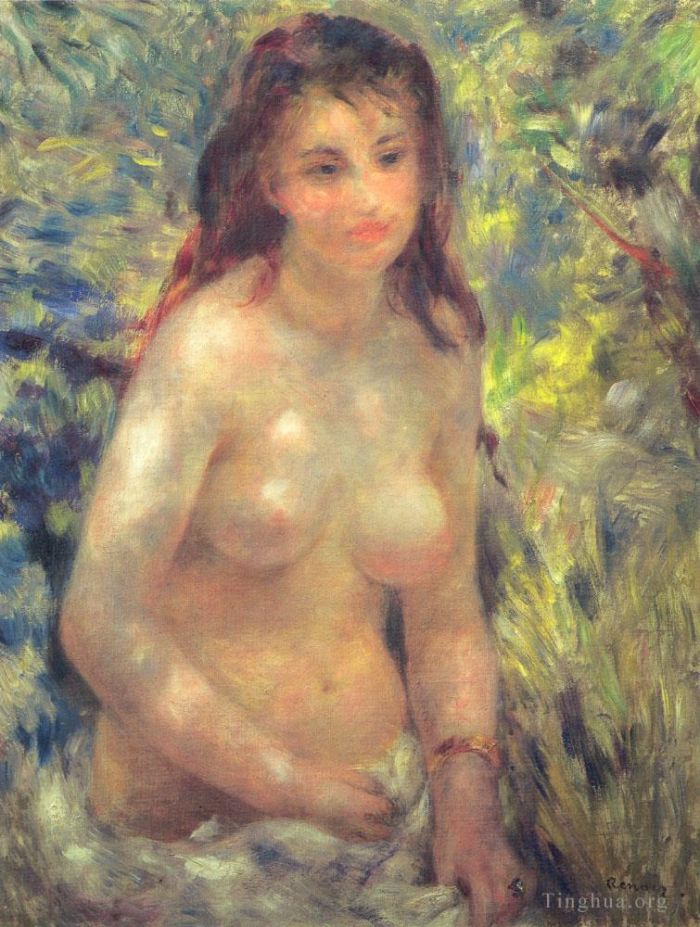 Pierre-Auguste Renoir Oil Painting - Study Torso Sunlight Effect