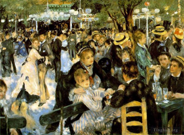 Pierre-Auguste Renoir Oil Painting - Dance at Le moulin de la Galette