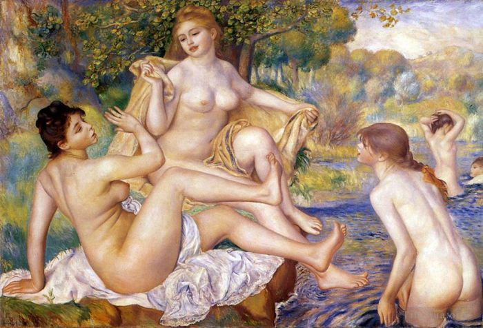 Pierre-Auguste Renoir Oil Painting - The Large Bathers