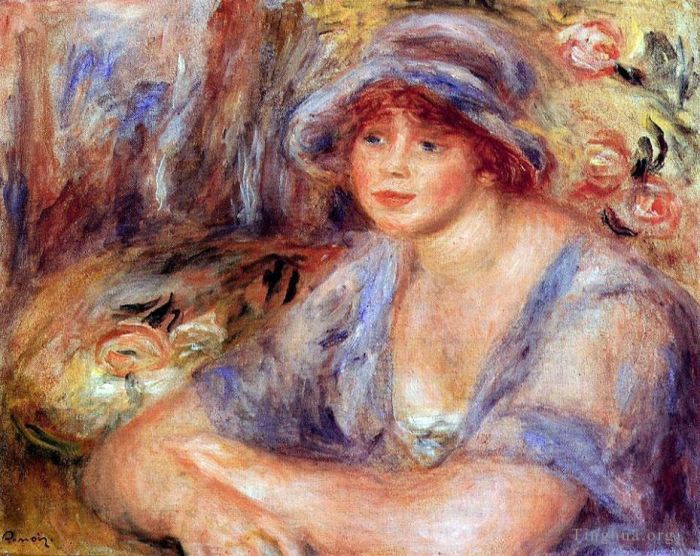 Pierre-Auguste Renoir Oil Painting - Andree in blue