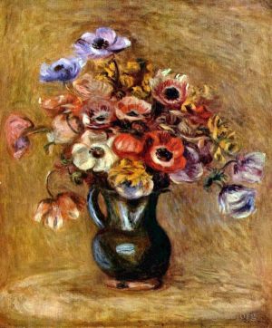 Artist Pierre-Auguste Renoir's Work - Anemones flower