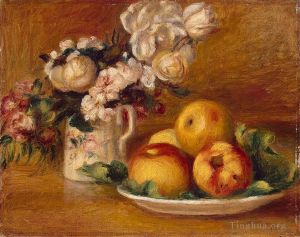 Artist Pierre-Auguste Renoir's Work - Apples and Flowers