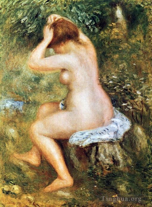 Pierre-Auguste Renoir Oil Painting - A Bather (Bather is Styling)