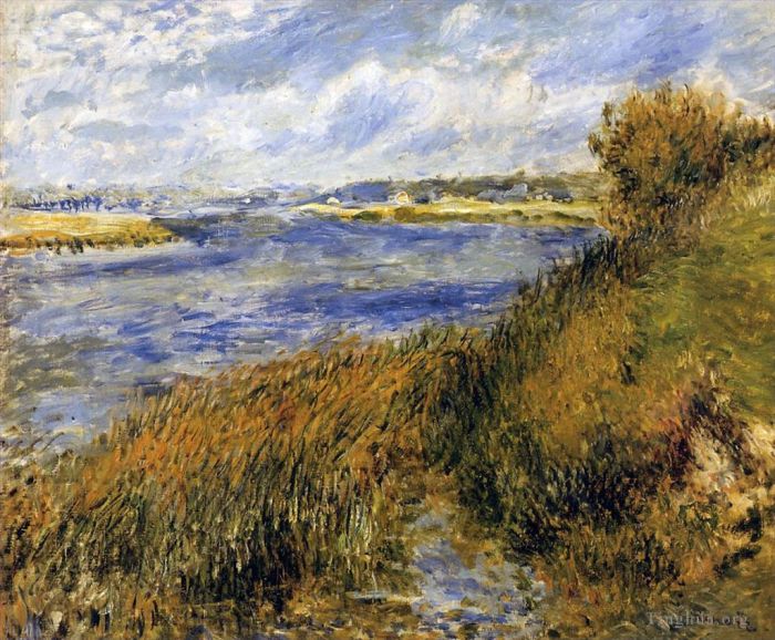 Pierre-Auguste Renoir Oil Painting - Banks of the seine at champrosay