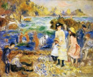 Artist Pierre-Auguste Renoir's Work - Beach scene guernsey