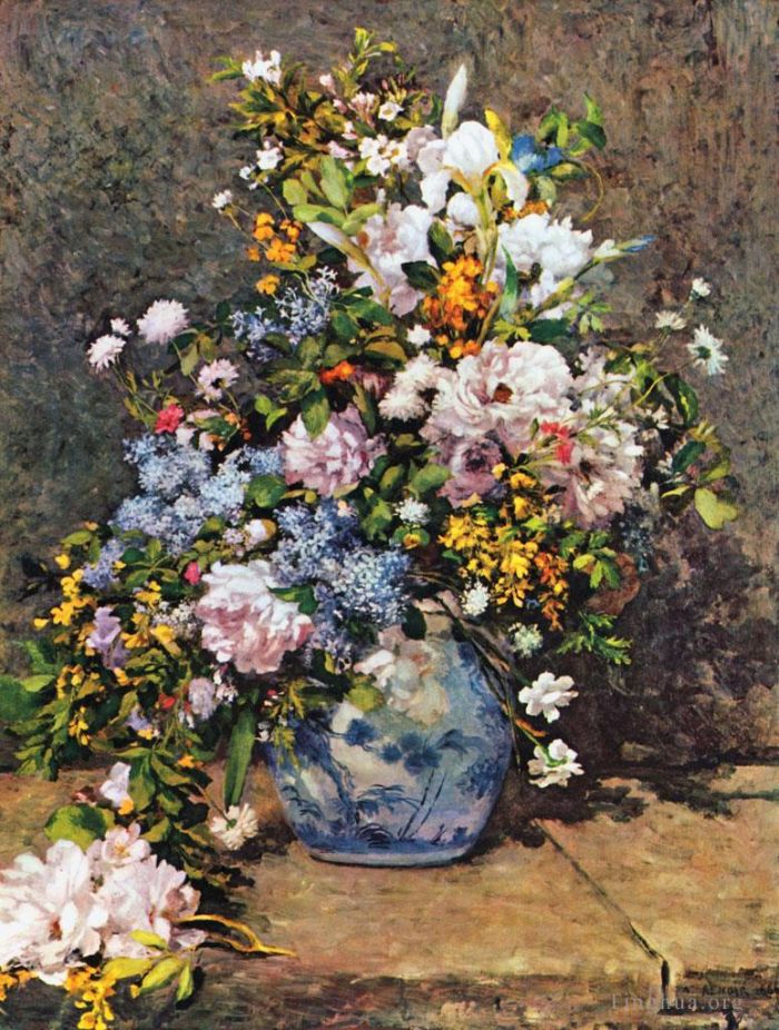 Pierre-Auguste Renoir Oil Painting - Bouquet of spring flowers