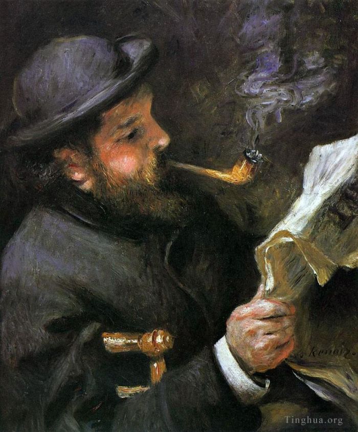 Pierre-Auguste Renoir Oil Painting - Claude monet reading