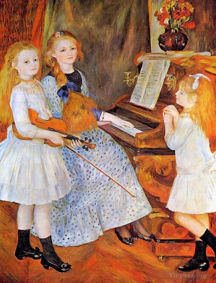 Pierre-Auguste Renoir Oil Painting - Daughters of catulle mendes