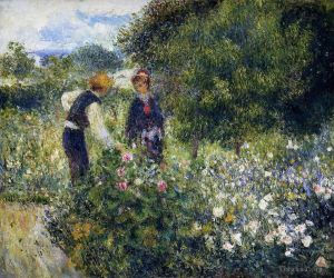 Artist Pierre-Auguste Renoir's Work - Enoir picking flowers