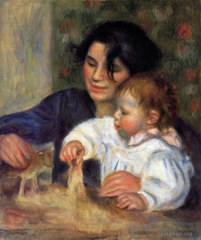 Pierre-Auguste Renoir Oil Painting - Gabrielle and jean