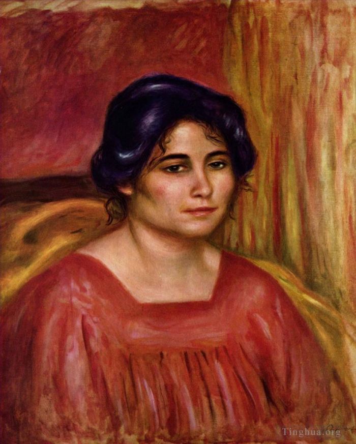 Pierre-Auguste Renoir Oil Painting - Gabrielle in a red blouse