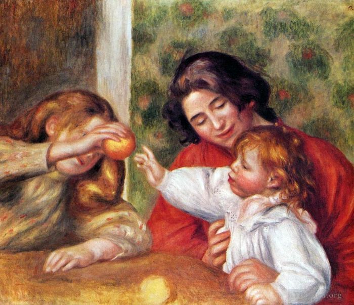 Pierre-Auguste Renoir Oil Painting - Gabrielle with jean and little