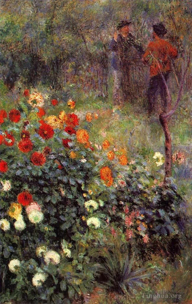Pierre-Auguste Renoir Oil Painting - Garden in rue cortot montmartre