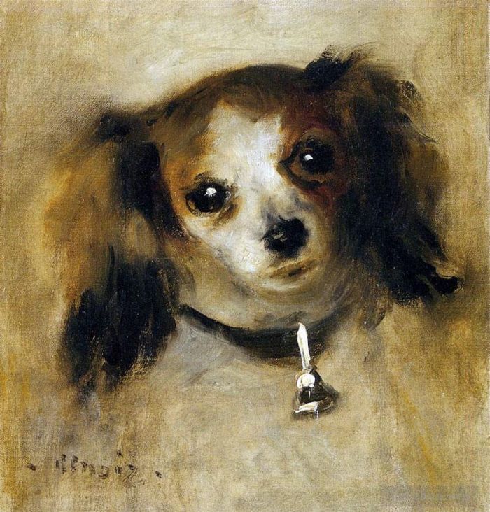 Pierre-Auguste Renoir Oil Painting - Head of a dog