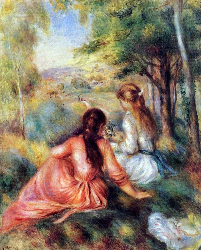 Pierre-Auguste Renoir Oil Painting - In the Meadow