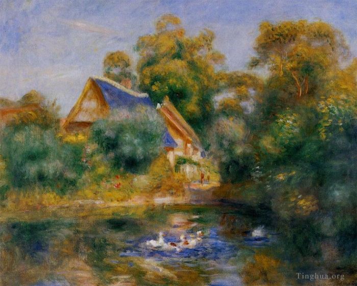 Pierre-Auguste Renoir Oil Painting - La mere aux oies