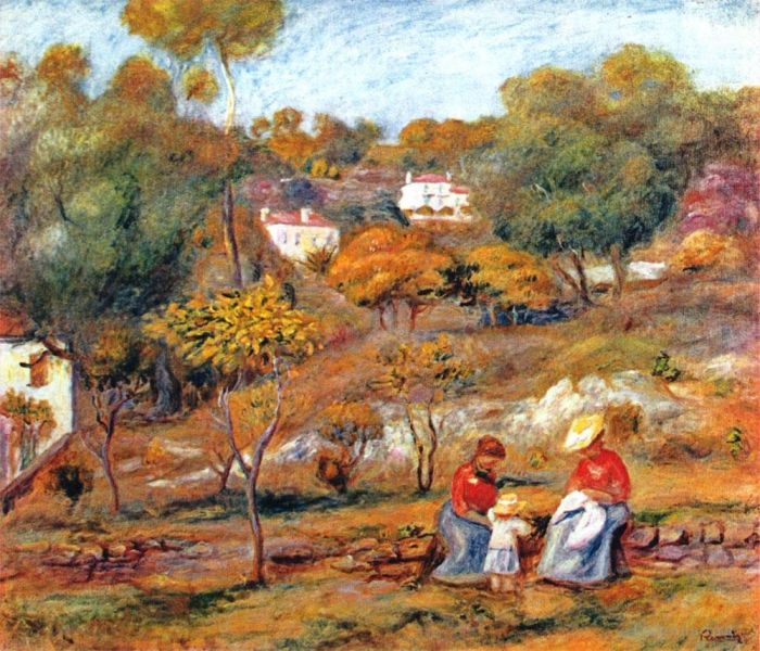 Pierre-Auguste Renoir Oil Painting - Landscape at cagnes